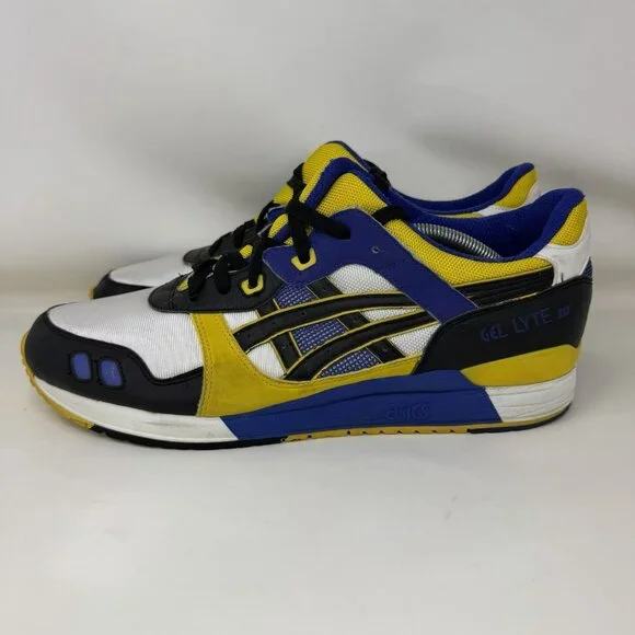 ASICS Gel-Lyte III Athletic Shoes White Black Yellow Purple Men’s Size 100 - Picture 2 of 6